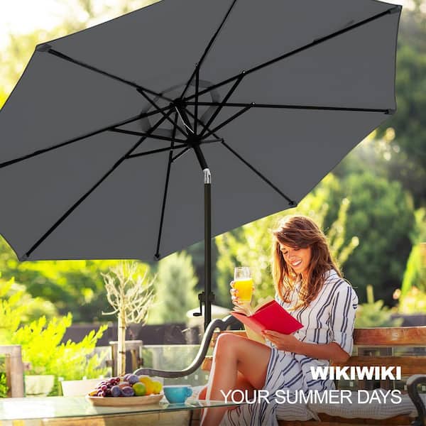 cast iron patio umbrella holder Sunnydaze 24lb Heavy-Duty Round Base, 18