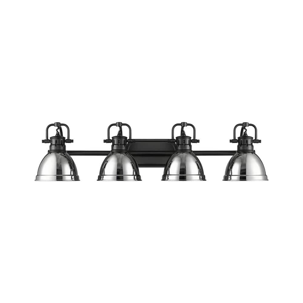 Duncan 8.25 in. 4-Light Matte Black Vanity Light with Silver Shade price history on PriceWatchPro