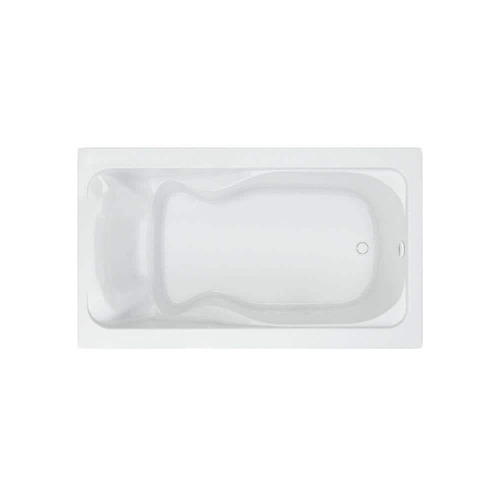 72-Inch White Acrylic Rectangular Drop-In Soaking Bathtub