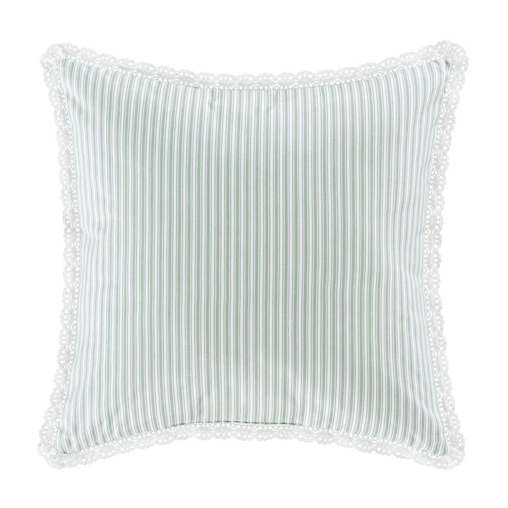 Sage and Blush Floral Square Decorative Throw Pillow