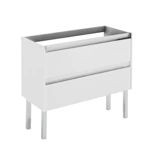 Ambra 100 Base 39.3 in. W x 17.6 in. D x 21.8 in. H Bath Vanity Cabinet without Top in Matte White