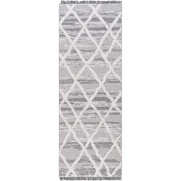 Livabliss Morocotton Gray 3 ft. x 7 ft. Moroccan Indoor Runner Area Rug