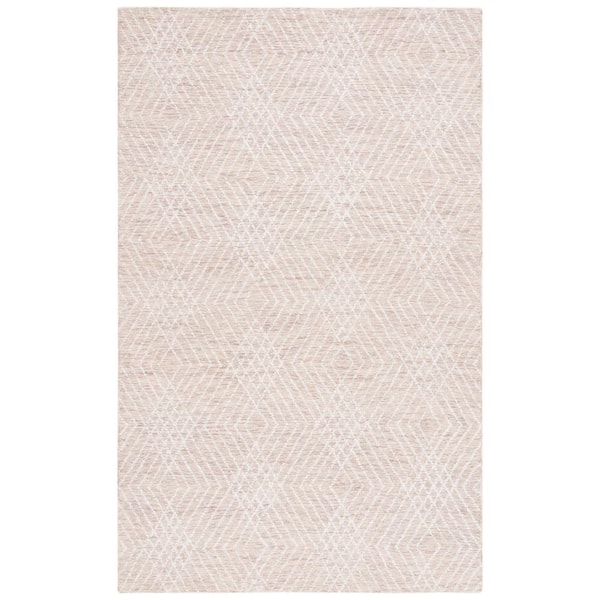 Abstract Beige/Ivory 8 ft. x 10 ft. Chevron Marle Area Rug