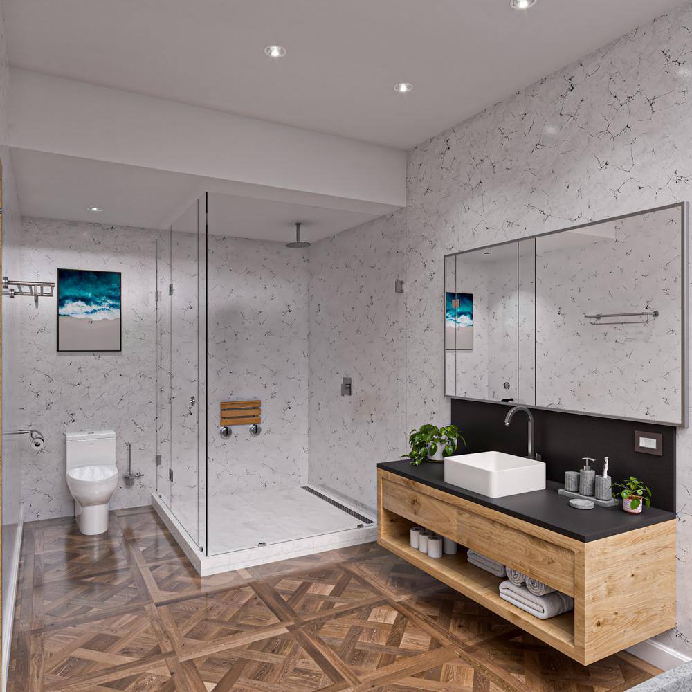White Square Ceramic Above-Counter Bathroom Sink 15.13"