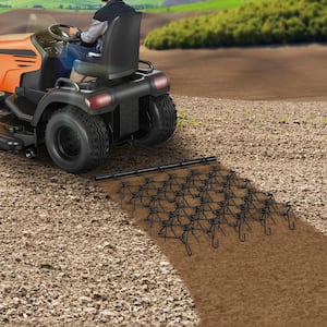 Drag Harrow, 4x5.6ft. 4 in. Heavy-Duty Chain Harrow with 69 Teeth, ATV UTV Tractor Attachments Field Drag Mat