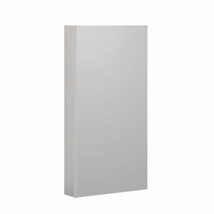 15 in. W x 36 in. H Satin Aluminum Recessed/Surface Mount Bathroom Medicine Cabinet with Mirror, 3 Glass shelves