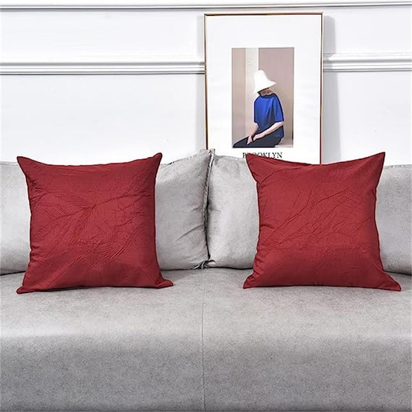 2X Solid Linen Cushion Cover Pillow Case Large Rectangle Sofa Car