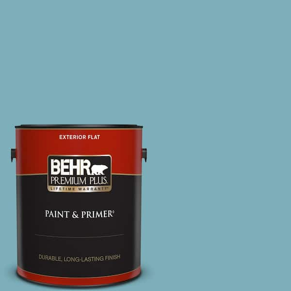 BEHR PREMIUM PLUS 1 gal. #520F-4 November Skies Flat Exterior Paint & Primer