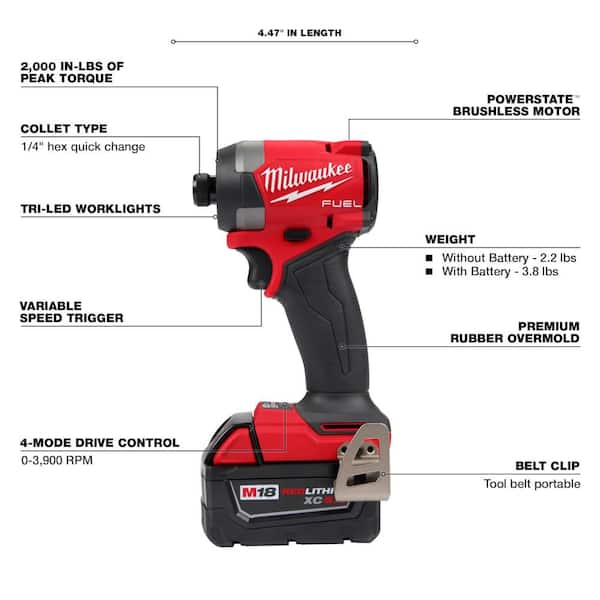 Milwaukee M18 18V Lithium-Ion Cordless 1/2 in. Hammer Drill/Driver  (Tool-Only) 2607-20 - The Home Depot