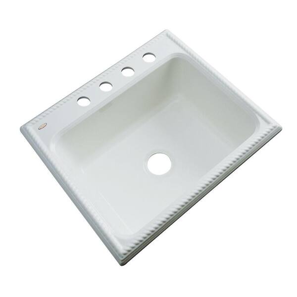 Thermocast Wentworth Drop-In Acrylic 25 in. 4-Hole Single Bowl Kitchen Sink in Ice Grey