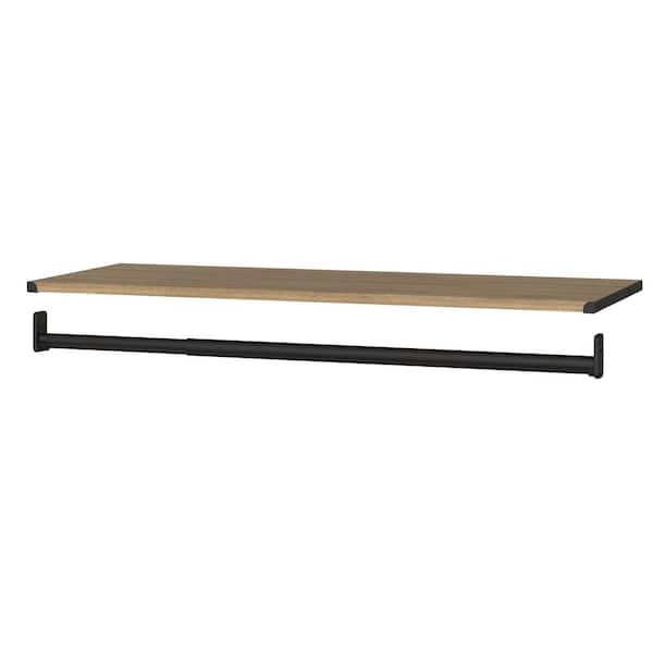 Modular Storage 36.02 in. W Sand Hang Rod and 1-Shelf Wood Closet System