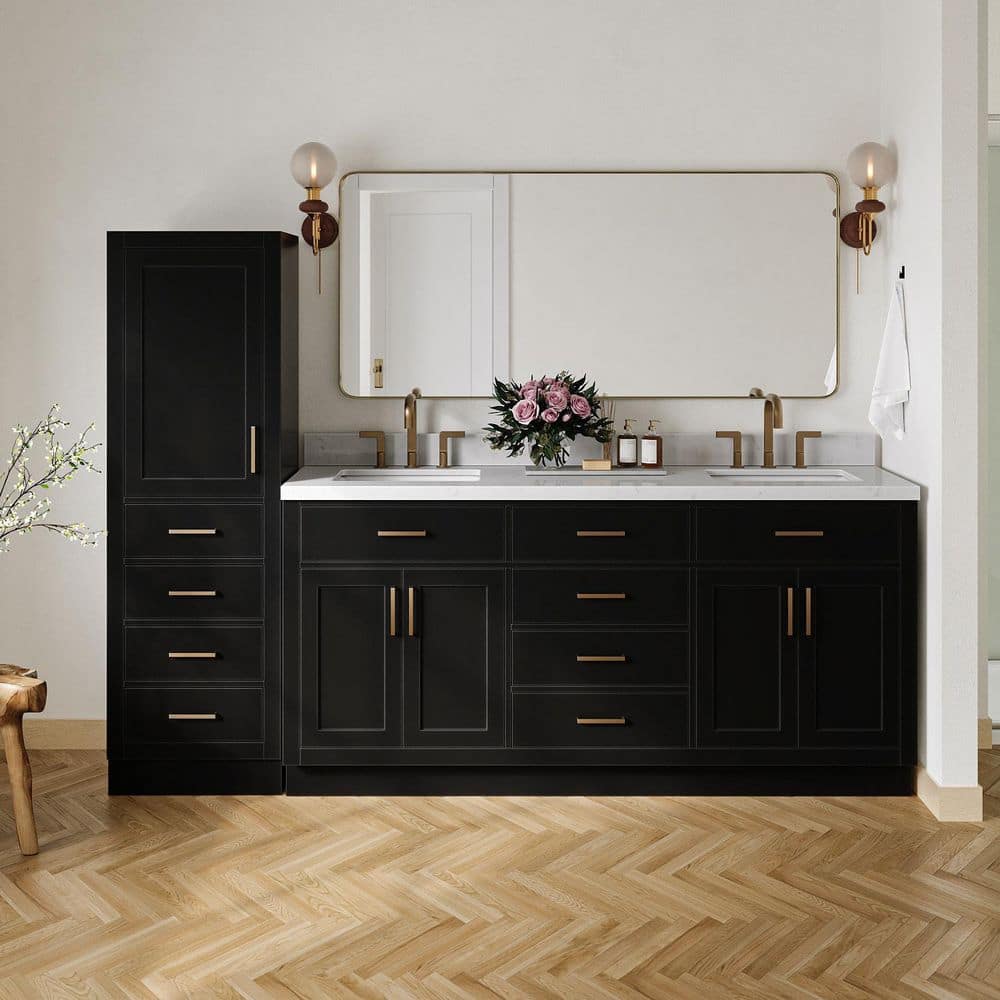 ARIEL Hepburn 2-Piece Set 72 in Double Sink Bathroom Vanity and