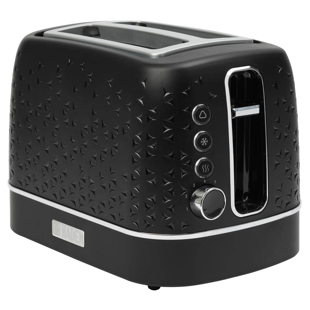 HADEN Starbeck 860-Watt 2 Slice Toaster Wide Slot Black with