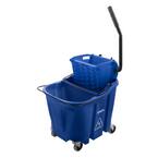 Sparta 8.75 gal. Blue Polypropylene Mop Bucket Combo with Wringer and Soiled Water Insert