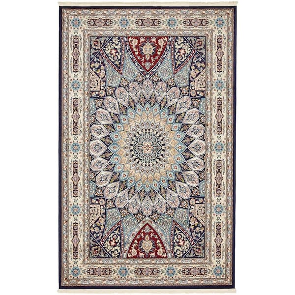 Unique Loom Narenj Adams Navy Blue 5' 0 x 8' 0 Area Rug