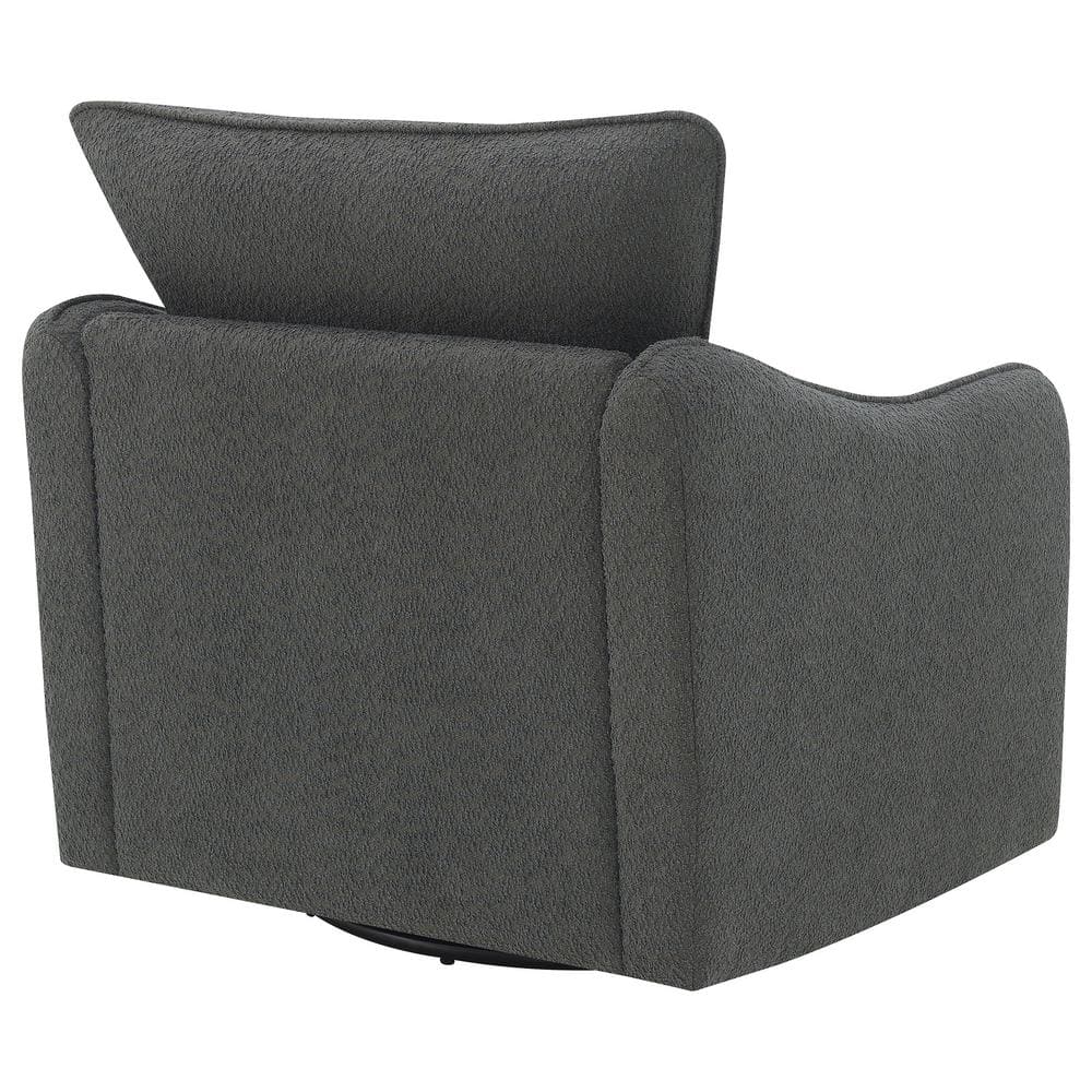 Madia Charcoal Gray Boucle Upholstered Swivel Glider Chair