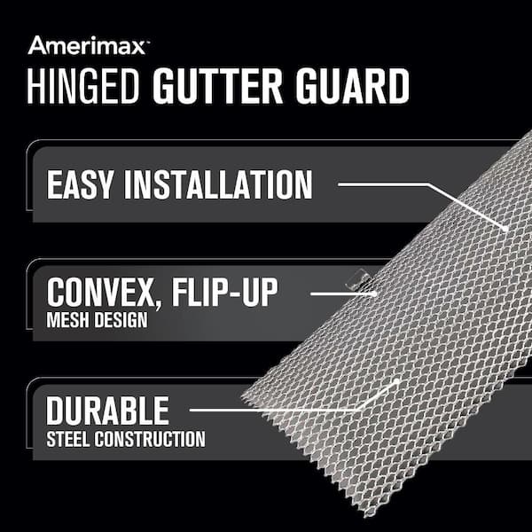 Hinged 6 in. x 3 ft. Unpainted Galvanized Steel Mesh Gutter Guard