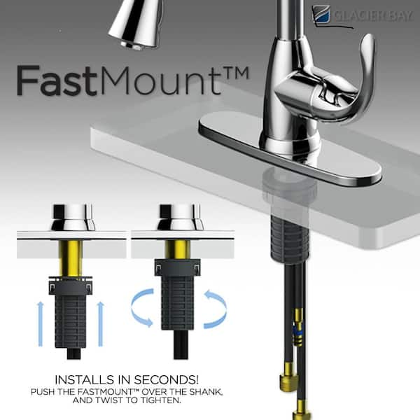 Statham Single-Handle Coil Spring Neck Kitchen Faucet with TurboSpray and FastMount in Stainless Steel Statham Single-Handle Coil Spring Neck Kitchen Faucet with TurboSpray and FastMount in Stainless Steel