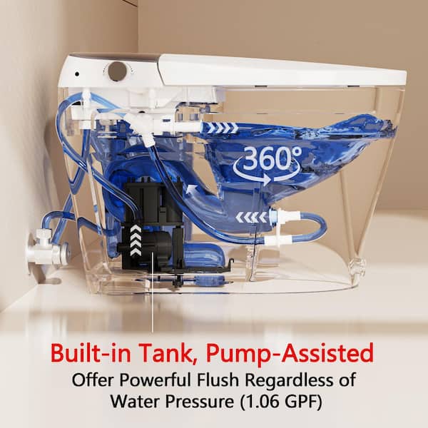 Casta Diva Elongated Electric Bidet Toilet 1.06 GPF White - Auto Open/Close, Powerful Flushing, Deodorizing