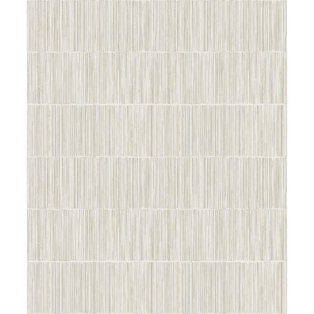 Boutique Collection Cream Shimmery Geometric Bamboo Stripe Non-Pasted Paper