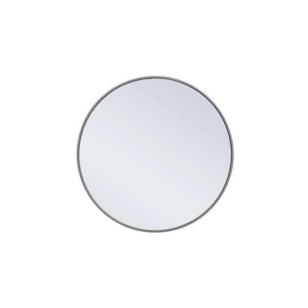 Unbranded Medium Round Grey Modern Mirror (28 in. H x 28 in. W)