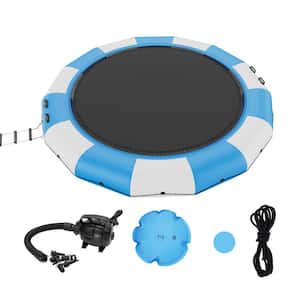 Inflatable Water Bouncer 15 ft. Recreational Water Trampoline Portable Bounce Swim Platform for Kids Adults