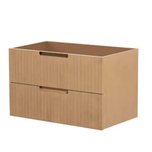 24 in. Floating Bathroom Vanity Cabinet Storage Organizer Drawer Wall-mounted Modern Design in Light Brown