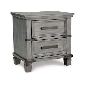 26 in. Light Gray 6-Drawers Wooden Nightstand