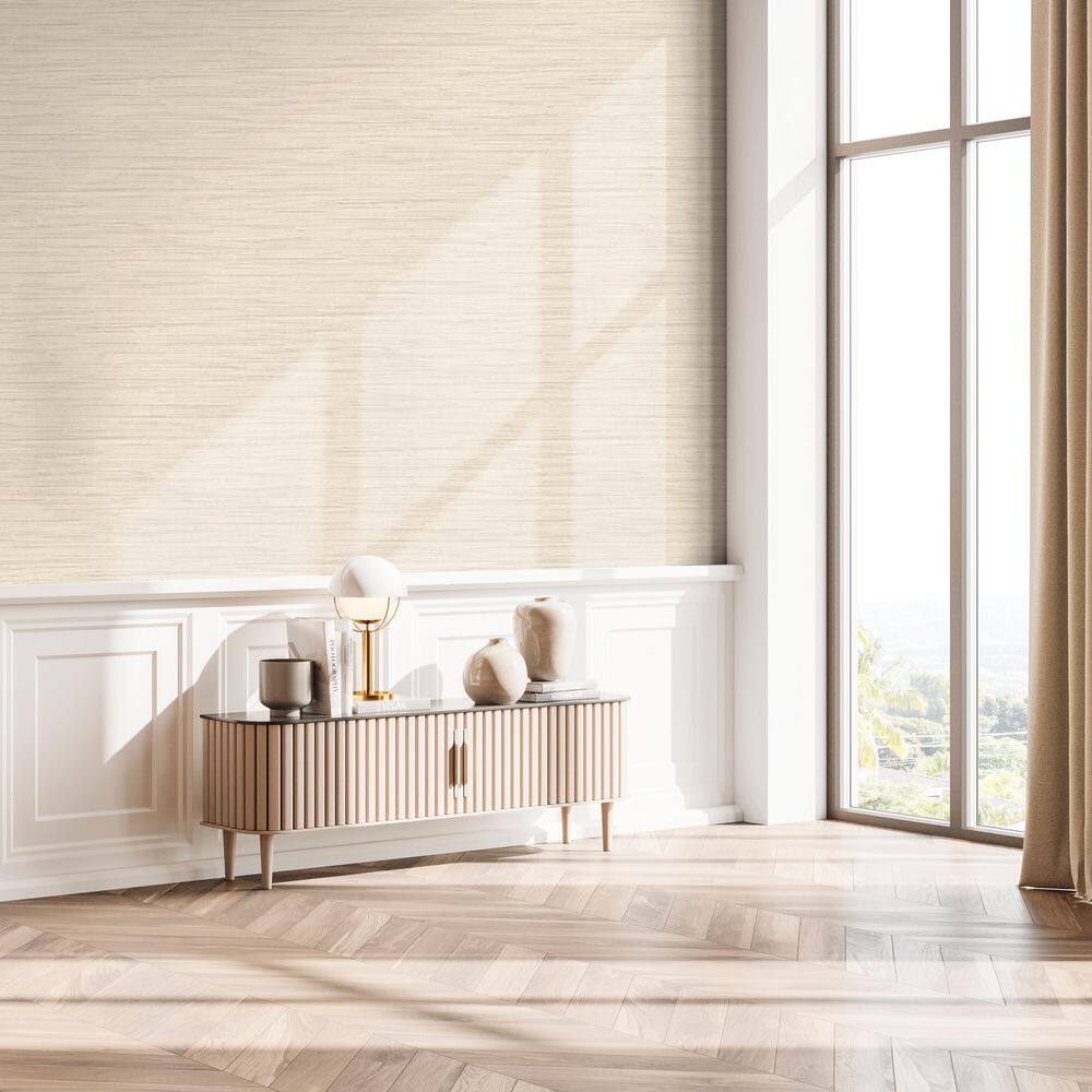 Style Sisters Classic Cream/White Grasscloth Effect Matte Finish Non-Pasted