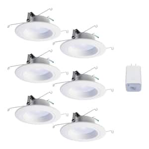 5/6in Tunable CCT Smart Integrated LED Recessed Retrofit Trim (6-Pack) and Bluetooth Internet Access Bridge by HALO Home