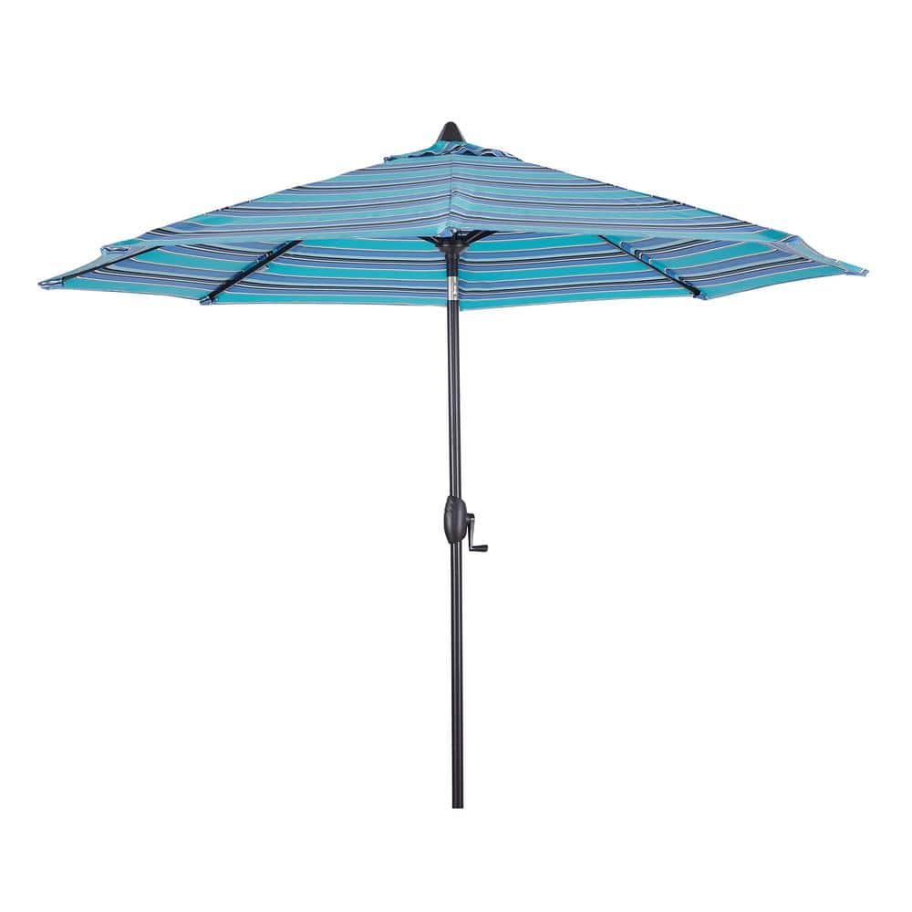 ULAX FURNITURE 9 ft. Aluminum Sunbrella Market Patio Umbrella in Dolce Oasis -  HD-970297-A