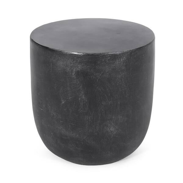Noble House Acosta Matte Black Stone, Black Stone Outdoor Coffee Table