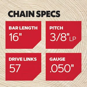 S57 Chainsaw Chain for 16 in. Bar Fits Echo, Cub Cadet, John Deere, Shindaiwa, Craftsman and more