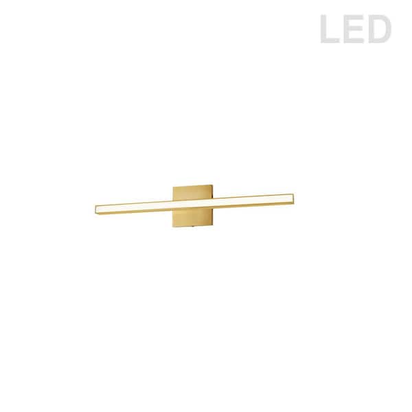 Dainolite Arandel 1-Light 23.8 in. Aged Brass LED Vanity Light Bar with Ambient Light