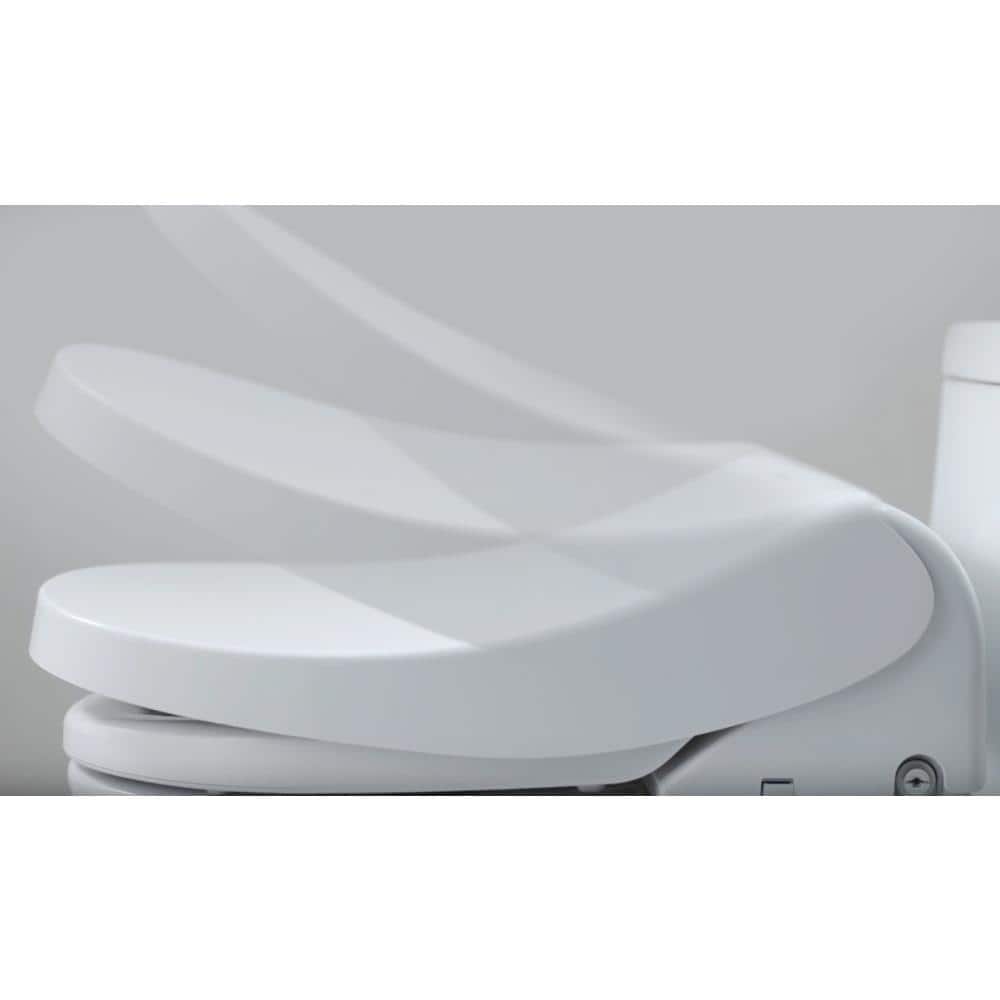 White Elongated Bidet Toilet Seat with Side Panel