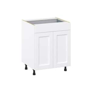 Mancos Bright White Shaker Assembled Base Kitchen Cabinet with a Drawer (27 in. W X 34.5 in. H X 24 in. D)