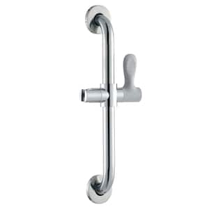 18 in. x 1-1/4 in. Concealed Screw ADA Compliant Grab Bar with Adjustable Hand Shower Holder in Chrome
