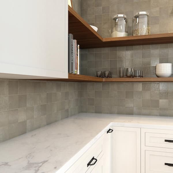 Zellige Neo Argilla Glossy 4 in. x 4 in. Glazed Ceramic Undulated Wall Tile (7.98 sq. ft./case)