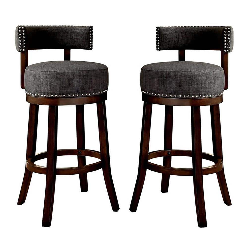 Jacquesville 34 in. Dark Oak and Gray Wood Frame Counter Height Stool (Set of 2) price history on PriceWatchPro