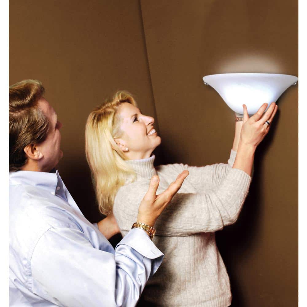 Elegant Half Moon Frosted Marble Glass LED Sconce with Remote Control