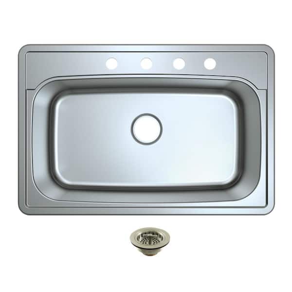 Studio 29.5 in. Drop-in Single Stainless SteelKitchen Sink with