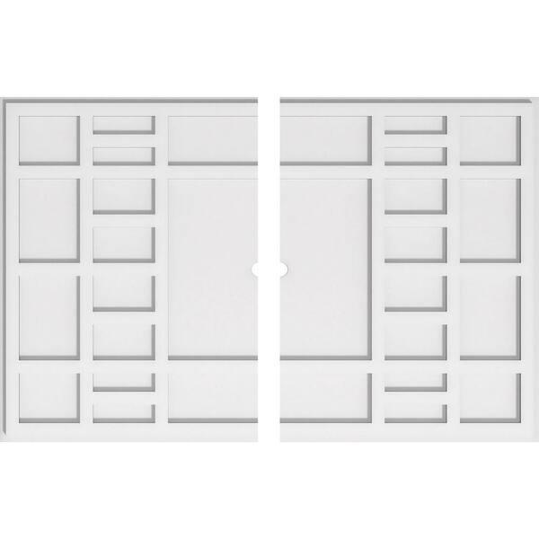 Ekena Millwork 36 in. W x 24 in. H x 1 in. ID x 1 in. P Beaux Architectural Grade PVC Contemporary Ceiling Medallion (2-Piece)