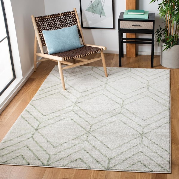 Adirondack 5 ft. x 8 ft. Ivory/Sage Geometric Area Rug