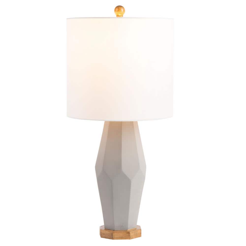 Arcadia 27" Adjustable Arc Table Lamps in White and Grey, Set of 2