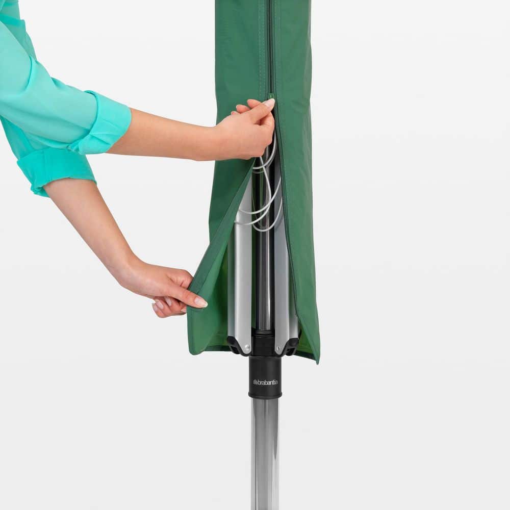 Lift-O-Matic Metallic Gray Adjustable Outdoor Clothesline with Ground Spike and Cover
