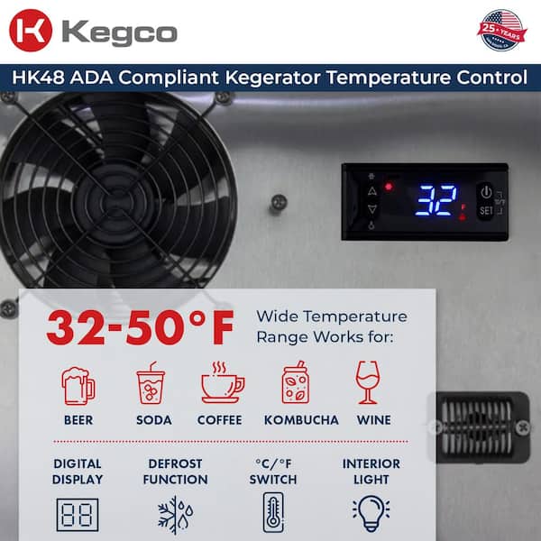 Kegco Dual Tap ADA Undercounter Kegerator with X-CLUSIVE