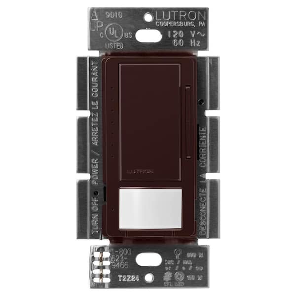 Lutron Maestro LED+ Motion Sensor/Dimmer Switch, 150W LED, Single Pole/Multi-Location, Brown (MSCL-OP153M-BR)