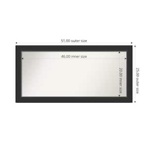 Corvino Black 51 in. x 25 in. Custom Non-Beveled Wood Framed Bathroom Vanity Wall Mirror