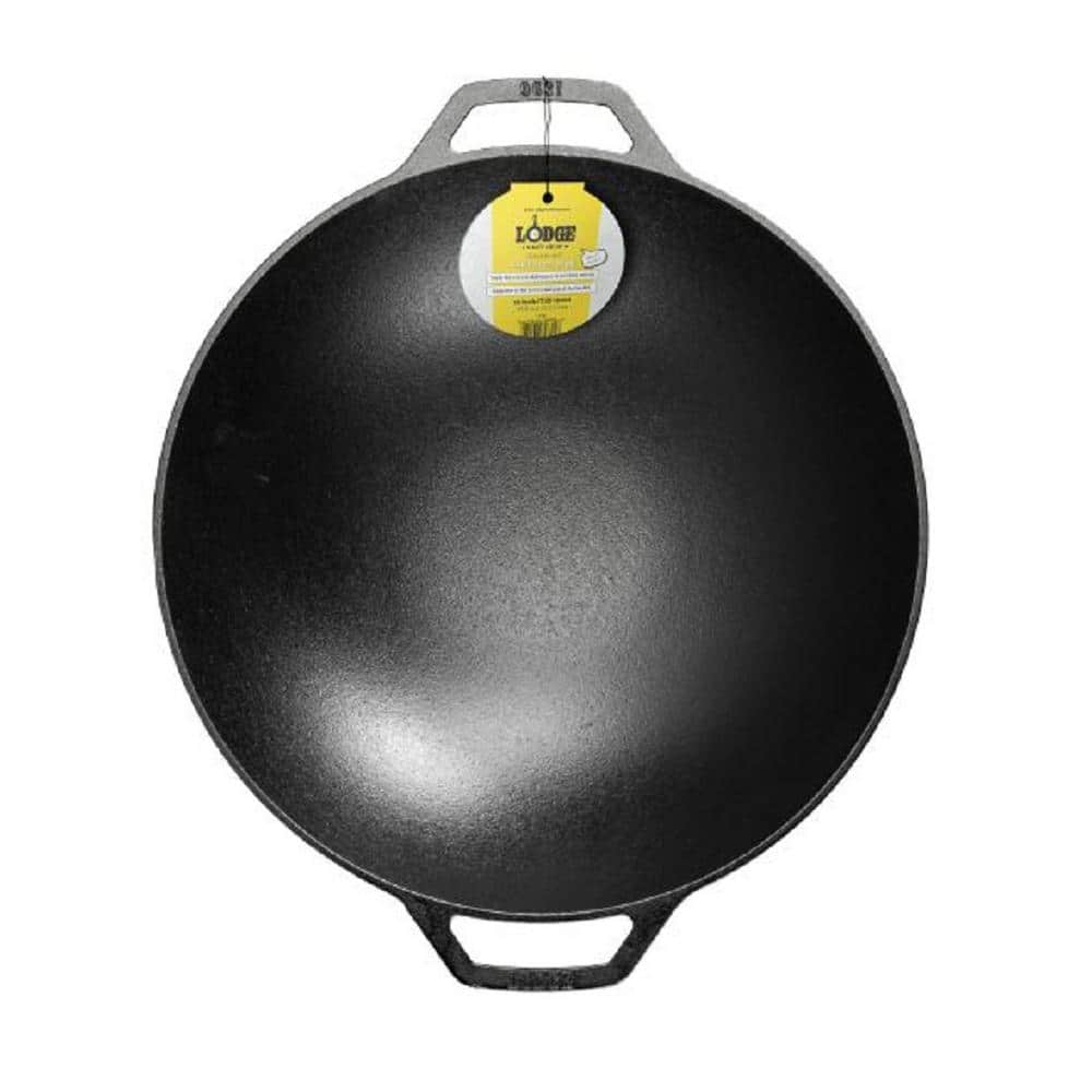 Lodge 14" Black Cast Iron Dual Handle Wok