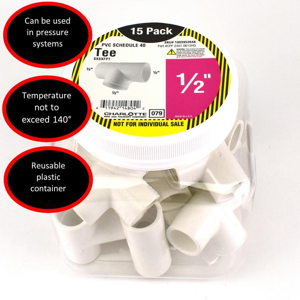 1/2 in. PVC Tee S x S x S Pro Pack (15-Pack) price history on PriceWatchPro
